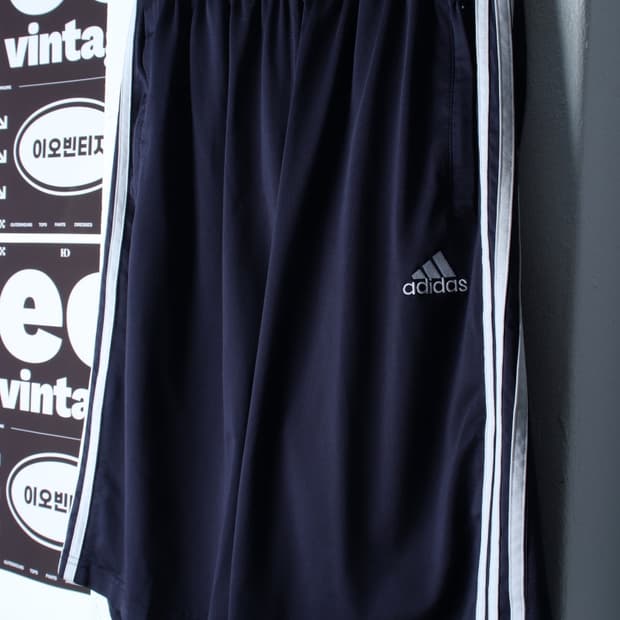 (2XL) 아디다스 반바지 팬츠 빅사이즈 네이비 삼선 올드스쿨-P9838