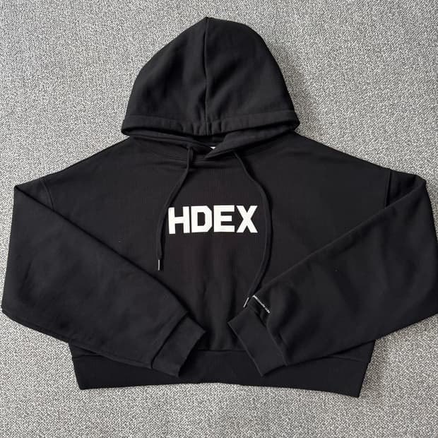 에이치덱스 우먼스 메인 로고 크롭 후드