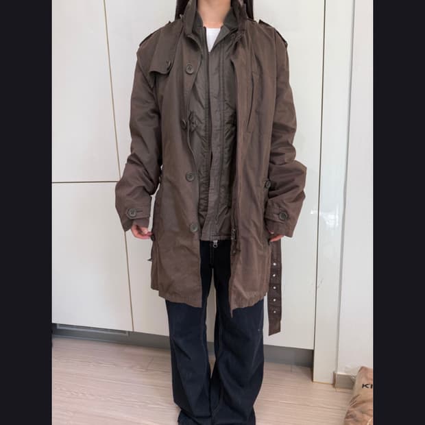 2000s  Belted Field Coat jacket
