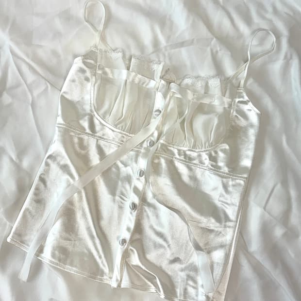 vintage lace silk top 빈티지 레이스 실크 나시탑