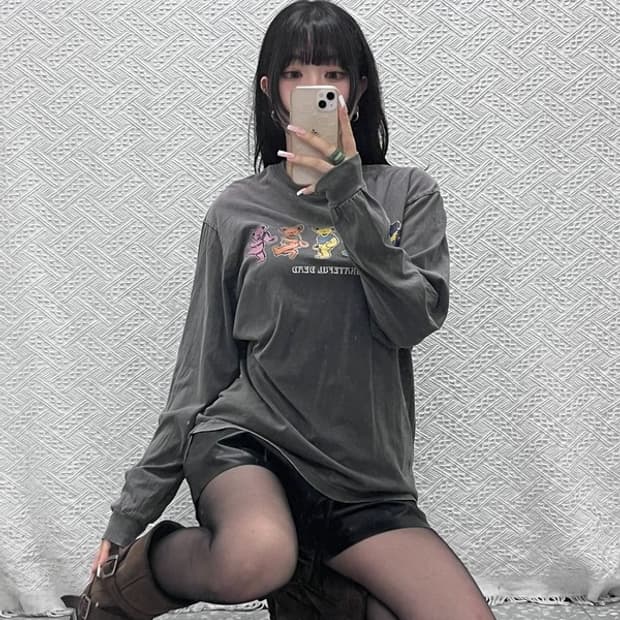 탑텐X그레이트풀데드 키치 댄싱베어 롱슬리브 M C12212