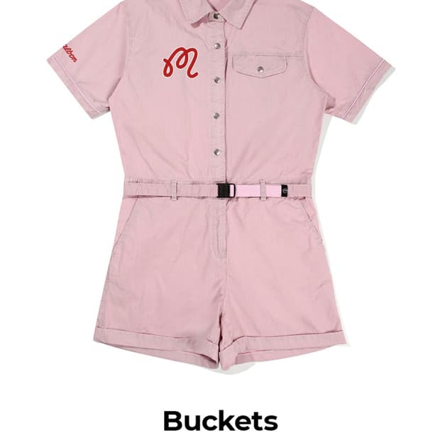 정품) 말본 여성 버킷 점프수트 핑크  S사이즈