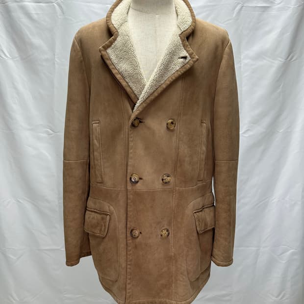 브루넬로쿠치넬리 더블 브레스티드 시어링 무스탕 XL 판매