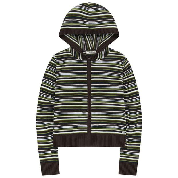 COYSEIO SOFT KNIT ZIP-UP STRIPE