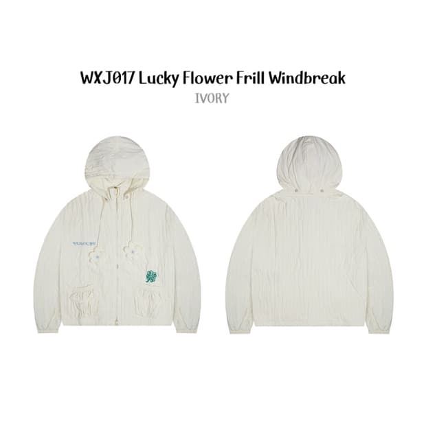 엑스톤즈우먼  WXJ017 럭키 플라워 프릴 윈드브레이커 (IVORY)