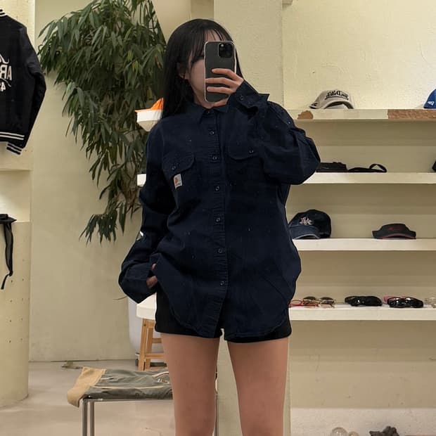 칼하트 네이비 투포켓 워크 셔츠 U262