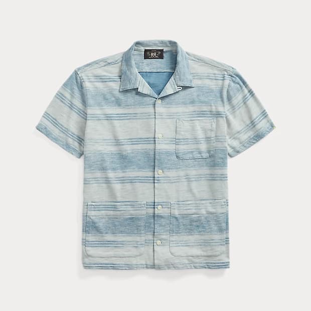 RRL 저지 스트라이프 캠츠 셔츠 XL
