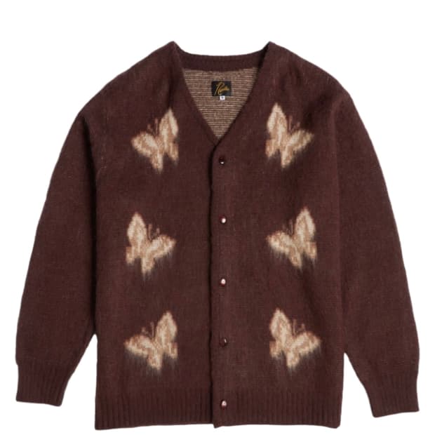 니들스 x 엔드 라탄 모헤어 가디건 브라운 내츄럴