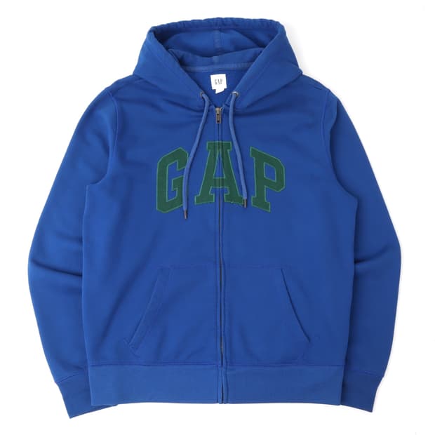 갭 블루 아플리케 로고 후드집업