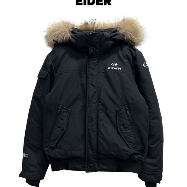 아이더 스투키 구스다운 숏패딩 자켓 블랙