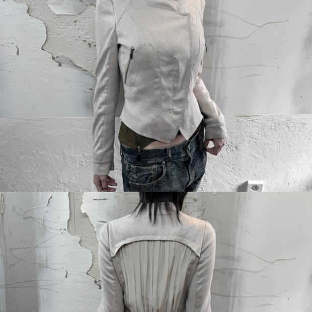 suede pintuck jacket