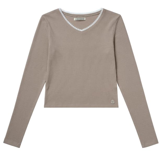 코이세이오 LACE WAFFLE LONGSLEEVES BEIGE