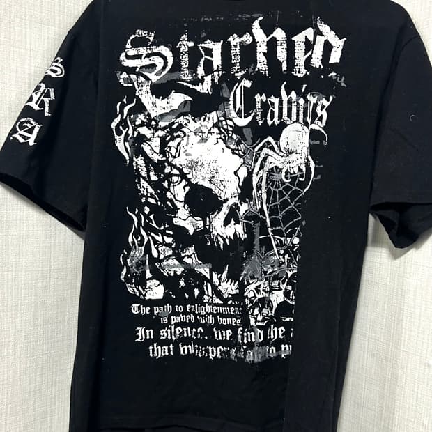 펑크 블랙 반소매 티셔츠