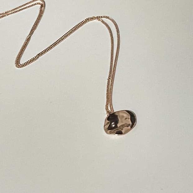미착용 새제품) All 925실버 로즈골드 쭈글 팬던트 목걸이 체인59c