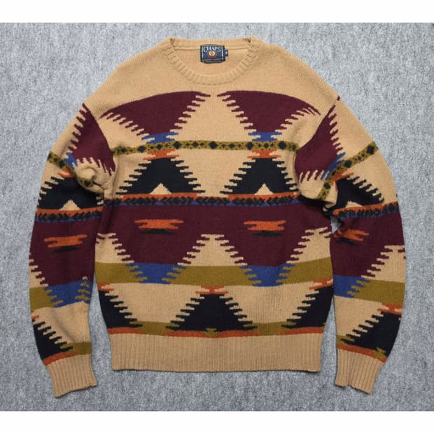 챕스 랄프로렌 90s 빈티지 나바호 패턴 울 니트 M