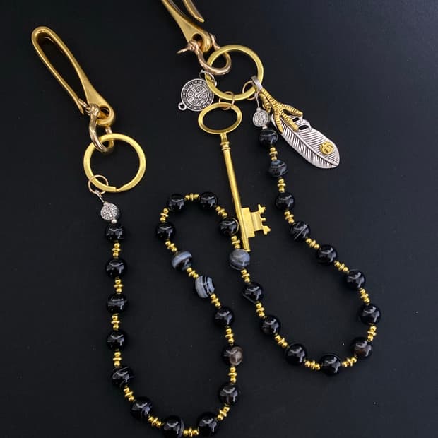 빈티지 골드 & 블랙 키체인