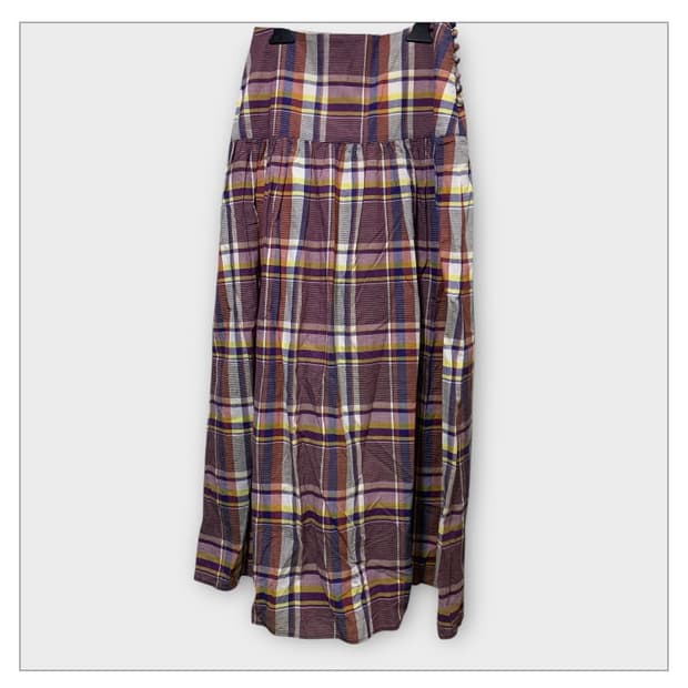 Nano universe 체크 롱스커트