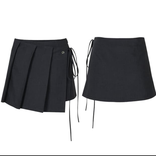 페인오어플레져 레이 미니 스커트 블랙 m