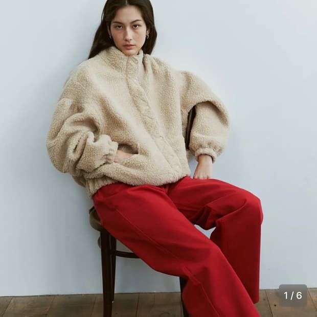 프리터 스트레이트 코튼팬츠 레드 S (새상품)