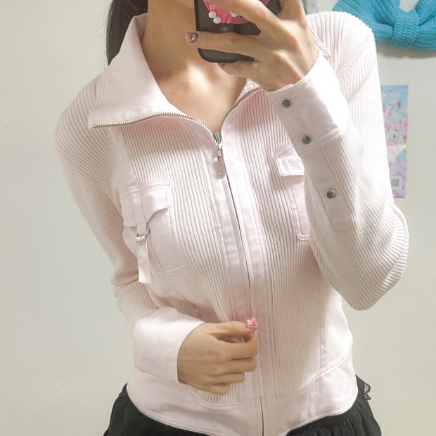 빈티지 핑키앤다이안 딸기우유 핑크 집업 자켓 히메갸루 로걀 라떼 페어리