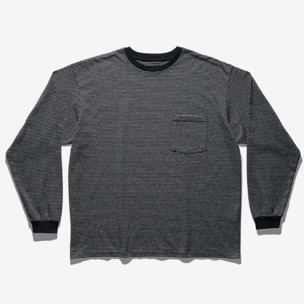 듀테로 타나베 롱 슬리브 포켓 티셔츠 블랙