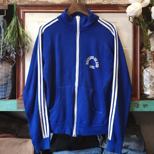 70s 빈티지 트랙자켓 집업자켓 매키낵 아일랜드 로열블루 m