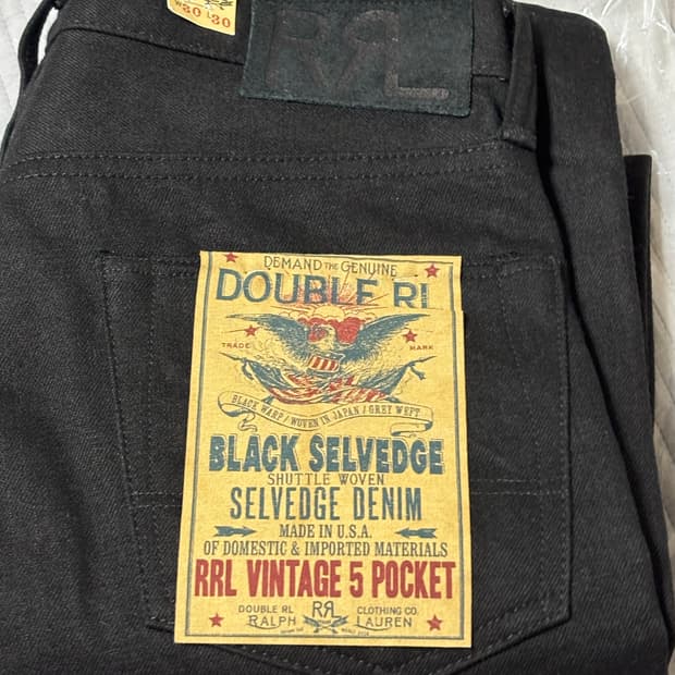 더블알엘 [빈티지 파이브 포켓] 블랙온블랙 30/30