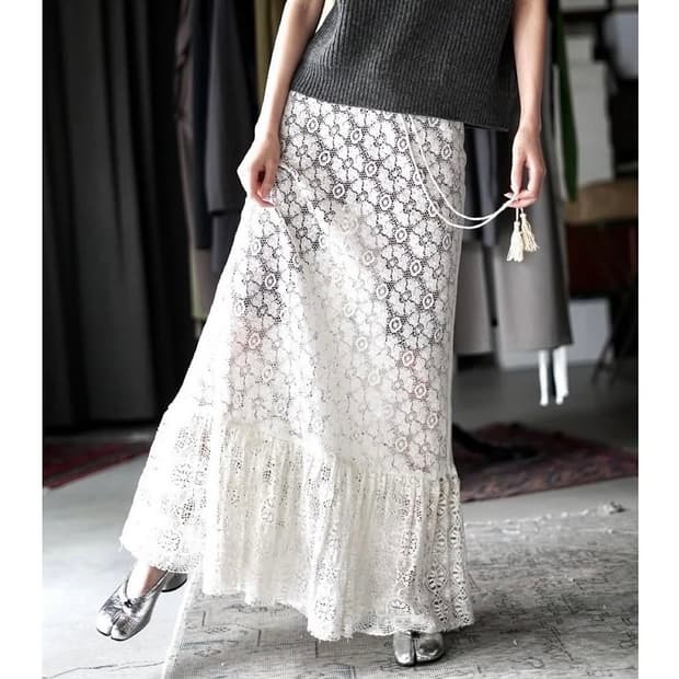 nowos 노워스 레이스 치마 lace skirt