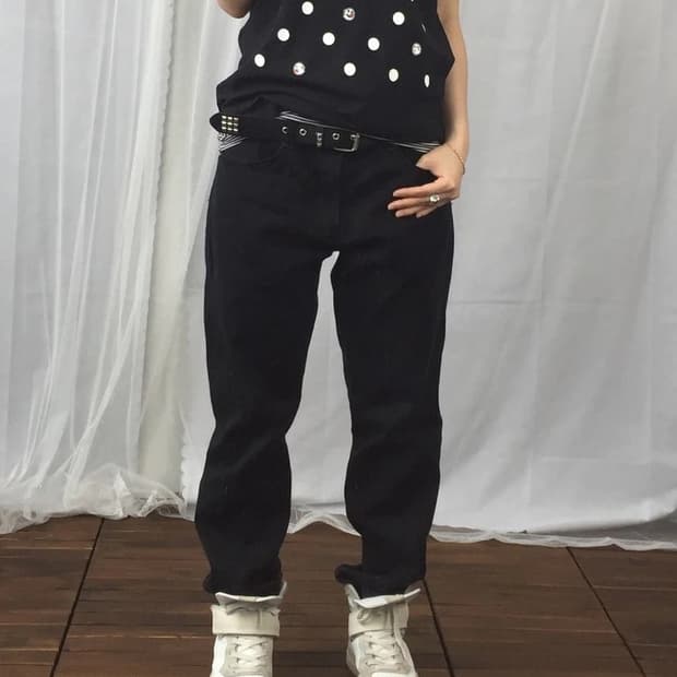 EDWIN Black Straight Jeans