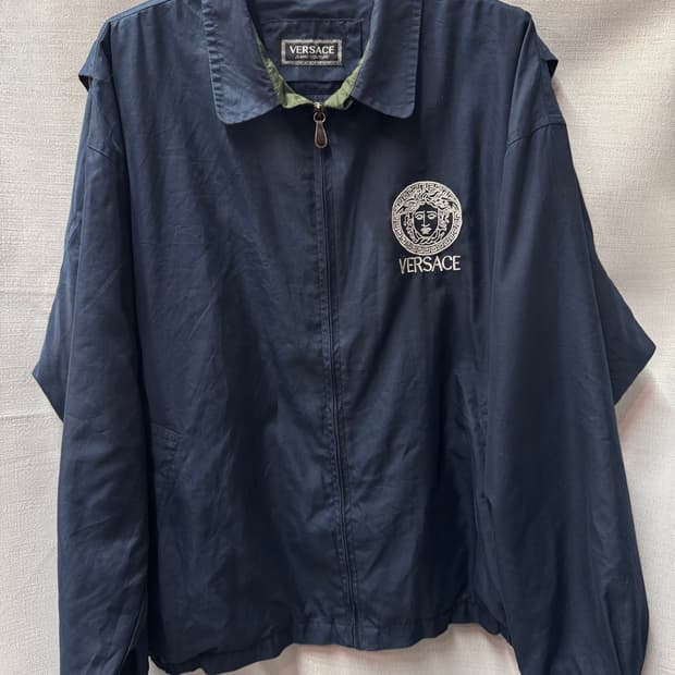베르사체 진스 꾸뛰르 빅 메두사 자수 블루종 자켓 XL~2XL