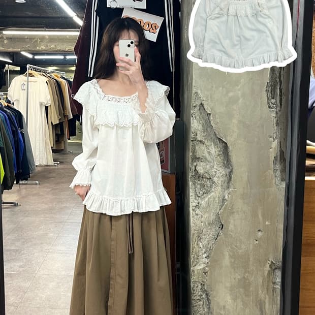 빈티지 프릴 블라우스 화이트 #csz3722