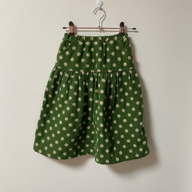 빈티지 모리걸 하구미 도트 미디 스커트