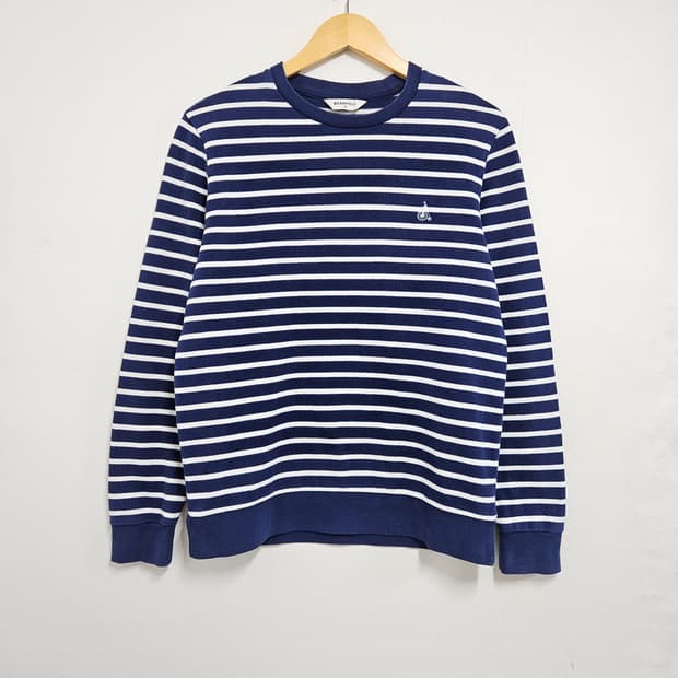 95 빈폴 블루 스트라이프 와플 티셔츠