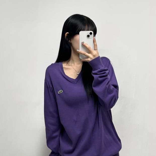 라코스테 브이넥 니트