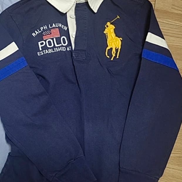 정품 폴로랄프로렌 빅포니 카라 성조기 롱슬리브 M