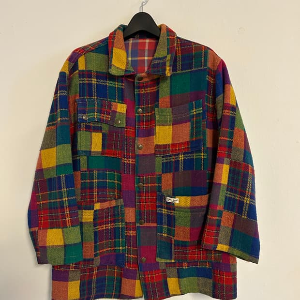 90s USA 게스 울 패치워크 자켓