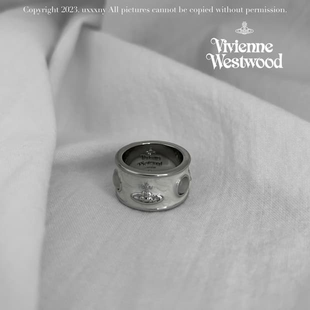 비비안웨스트우드 아카이브 화이트 원석 orb링 반지