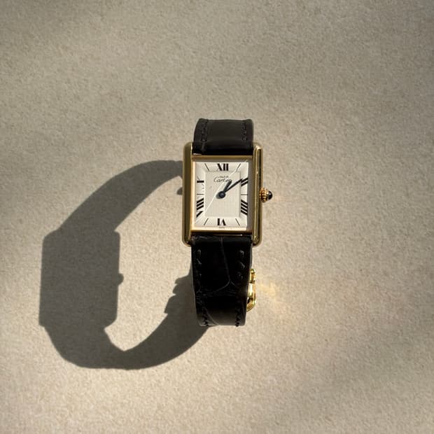 까르띠에 탱크머스트 빈티지 가죽시계 쿼츠 디버클 23mm