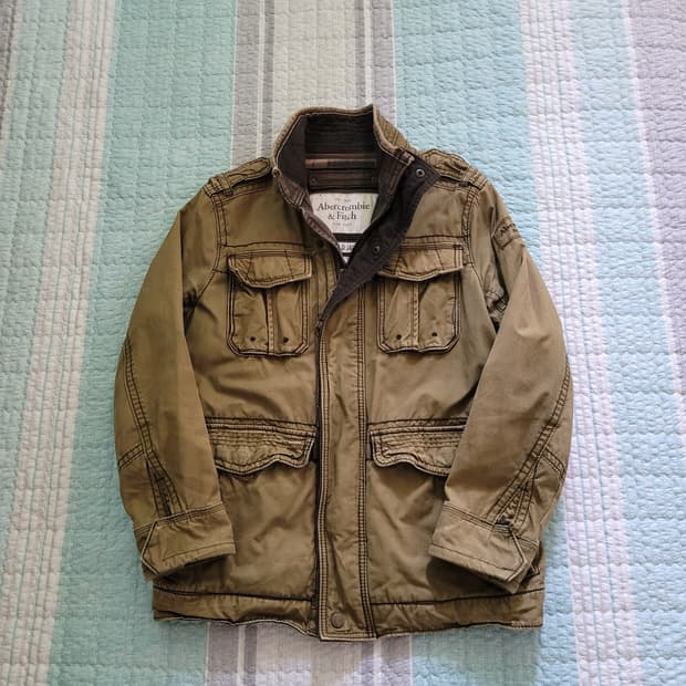 아베크롬비 Abercrombie 레드필드 왁스드 밀리터리 야상자켓 M