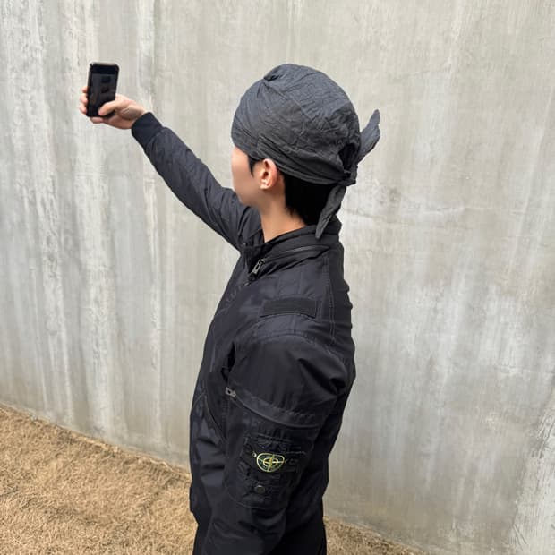 링클 스트랩 뒷밴딩 듀렉 헤어두건