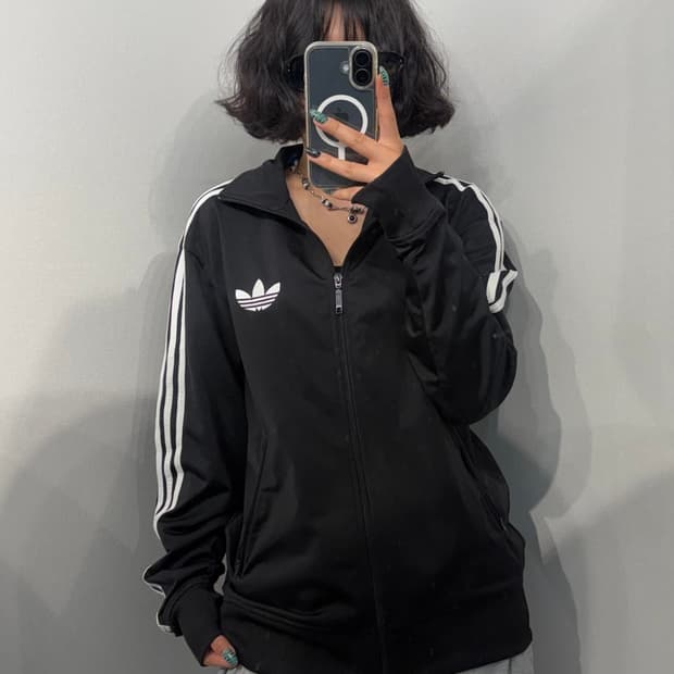 95 아디다스 파이어버드 블랙 트랙탑 져지 집업