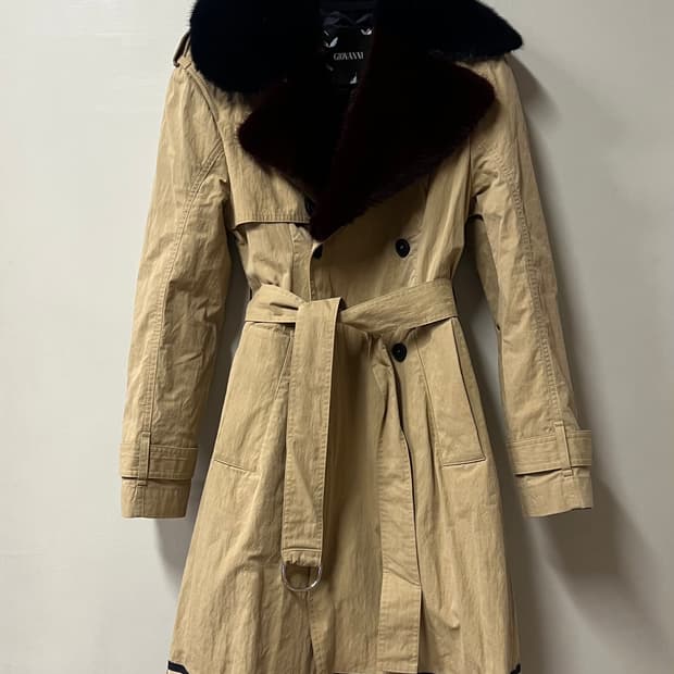 GIOVANNI 밍크카라 트렌치코트