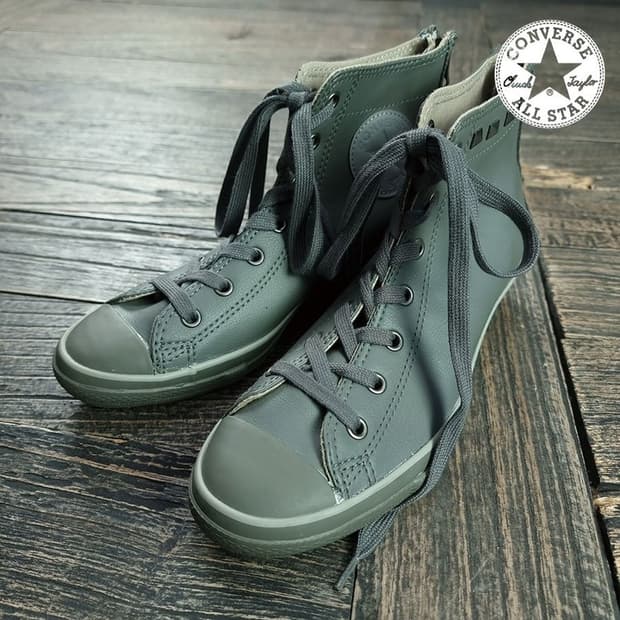 [컨버스] 레더 스터드 웨지힐 하이탑 스니커즈 카키 M19488