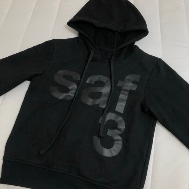 사파리스팟 1/2 베이직 후드티 블랙
