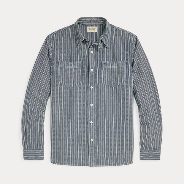 RRL 도비 스트라이프 워크셔츠 M