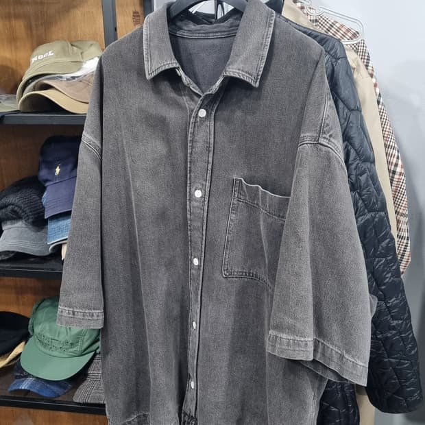 코스 cos 남성 워싱 데님셔츠 가슴단면71 (110이상) 상태좋음