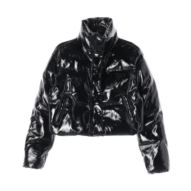 페일제이드 에나멜 크랙 하이넥 숏 패딩