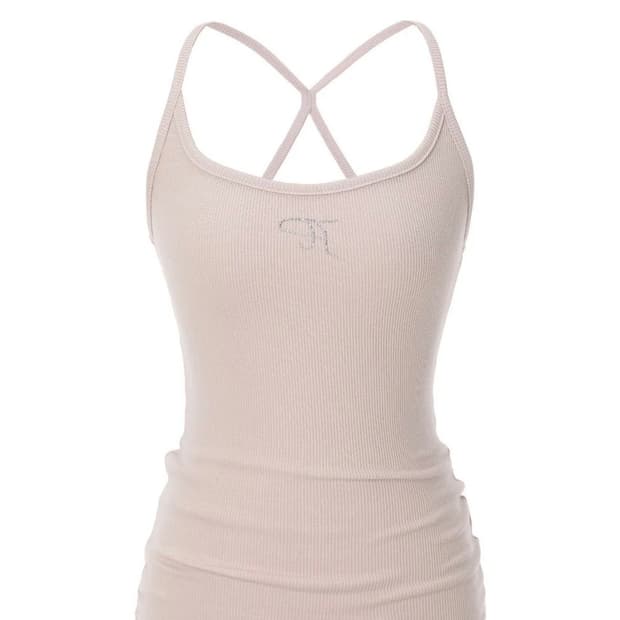 쓰리타임즈 쥬얼 탱크탑 Jewel cross back tank top