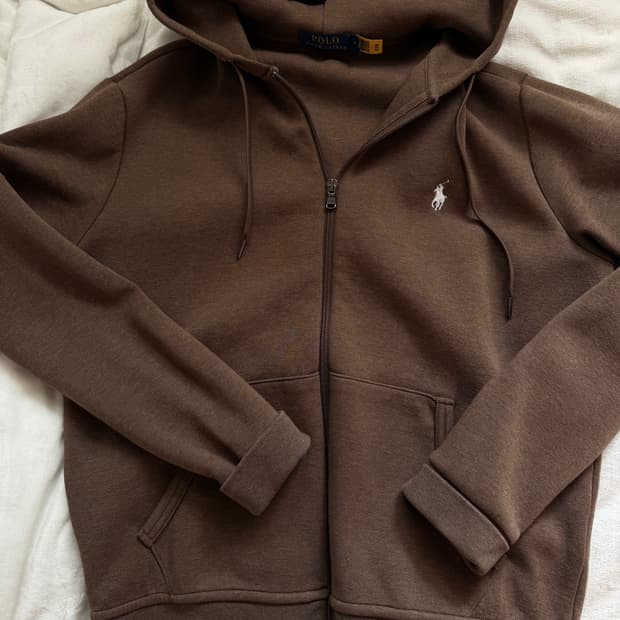 폴로 더블니트 후드집업 브라운 M