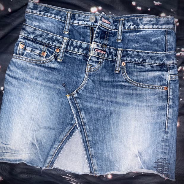 빈티지 Antgauge 청 데님 미니 스커트 y2k